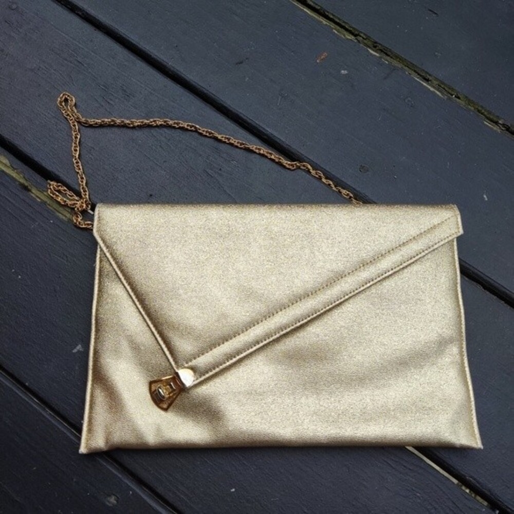 Vintage 70s Mardane USA Gold colour Purse Handbag with chain